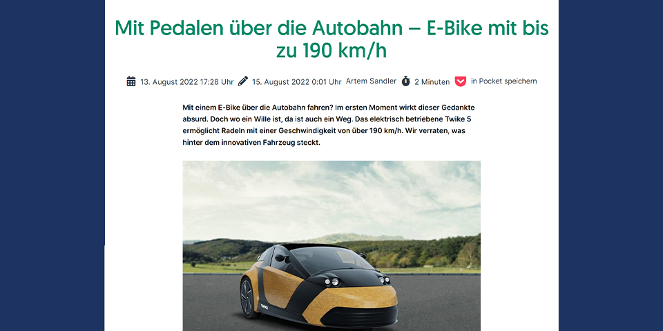 TWIKE 5 Artikelausschnitt inside digital.de