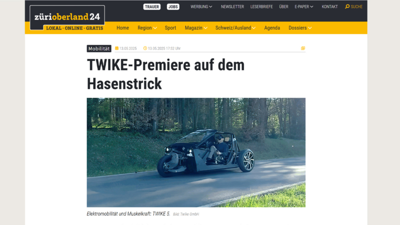 Webseitenansicht des Beitrags zürioberland24