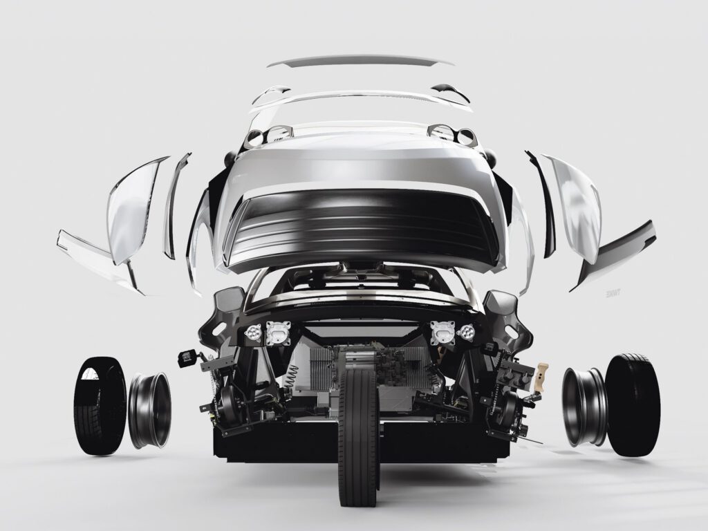 Sustainable manufacturing process of the TWIKE with eco-friendly materials.